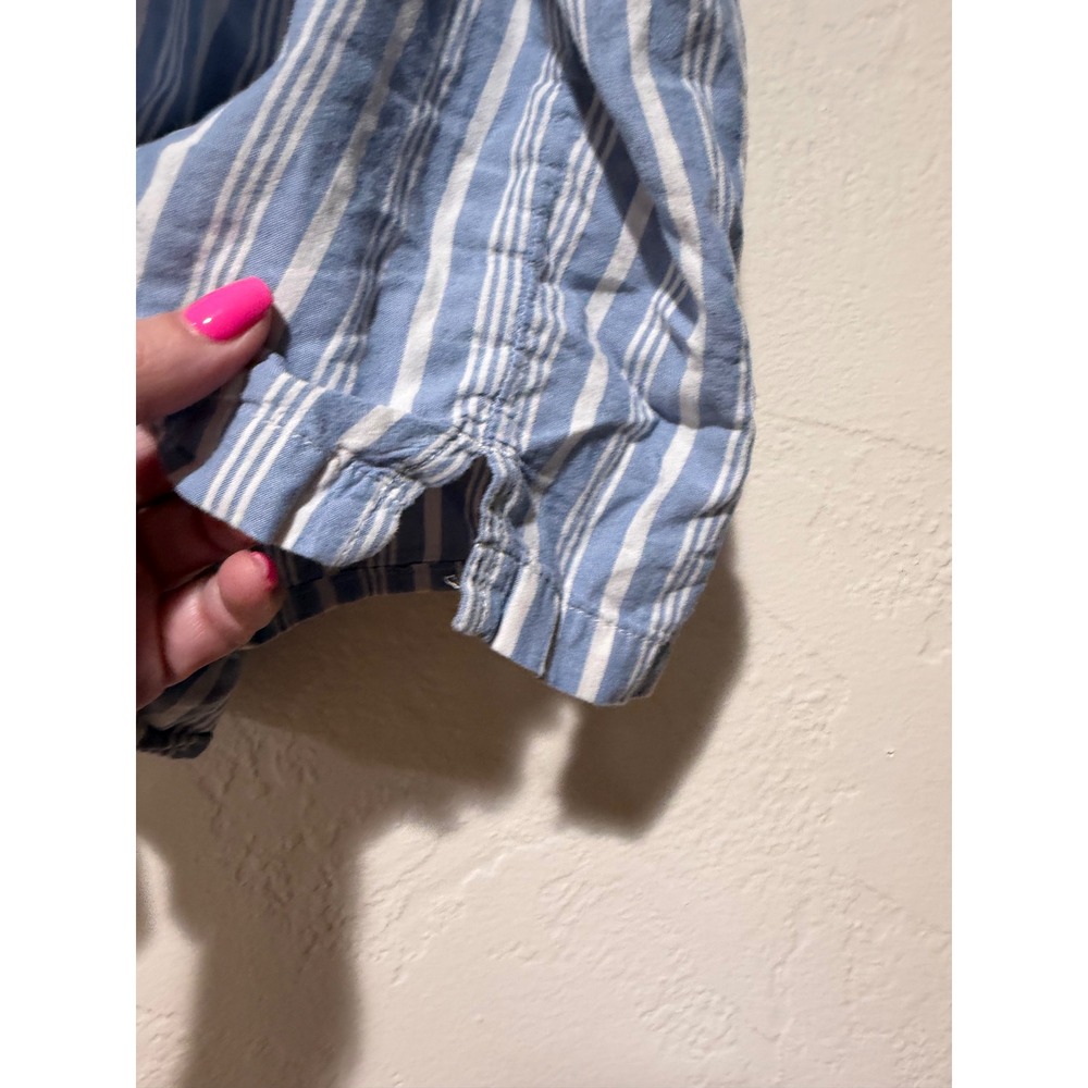 Old Navy Womens XL Blue White Striped Cotton Pajama Shorts Elastic Drawstring - Picture 4 of 8